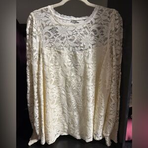 Torrid Cream Lace Blouse